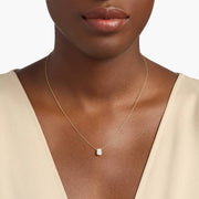 Radiant Moissanite Solitaire Pendant Necklace in yellow gold